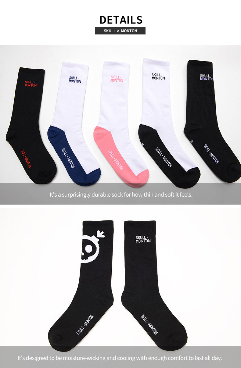 SKULL MONTON WHITE/BLACK SOCKS