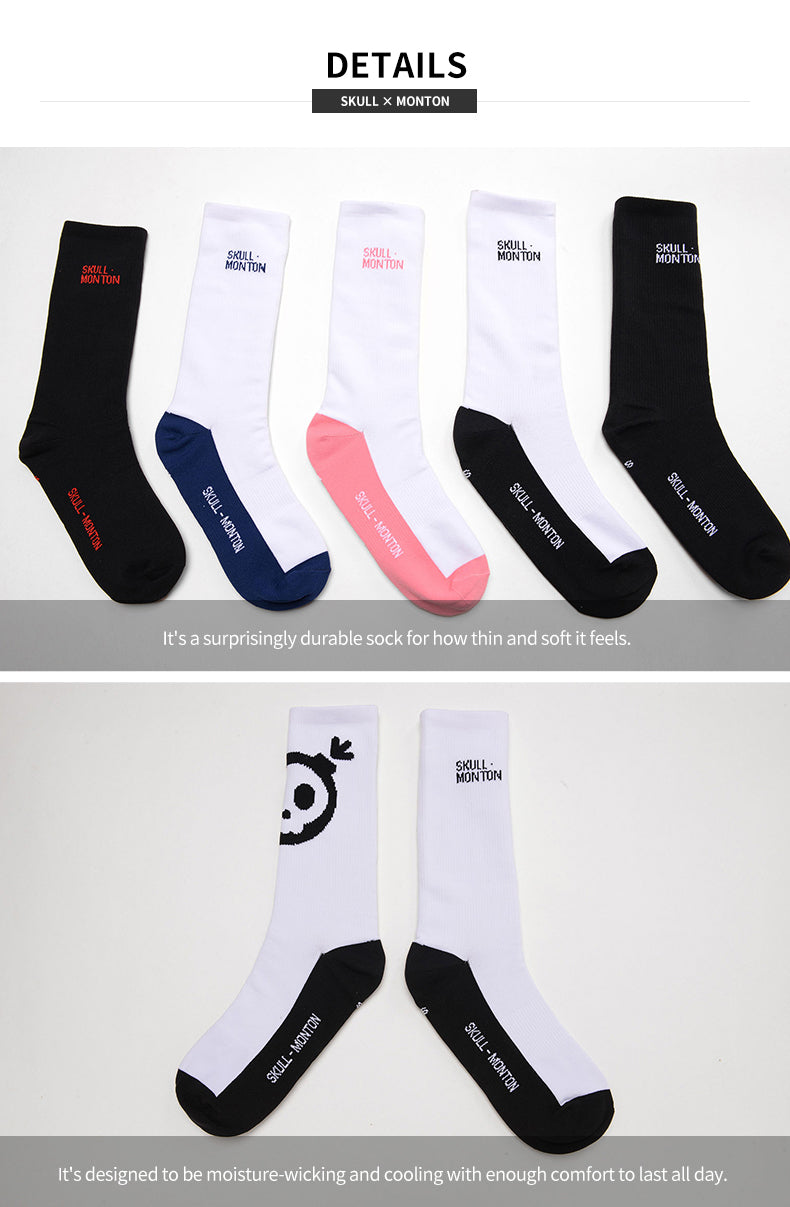 SKULL MONTON WHITE/BLUE SOCKS